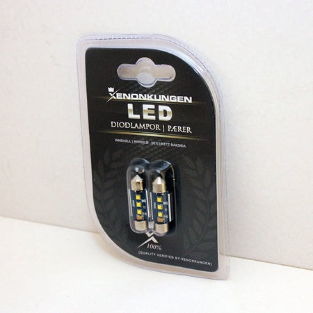 produktbillede forfra, der viser 10 – Pack 36mm/C5W Super Canbus Cree – The Xenon King