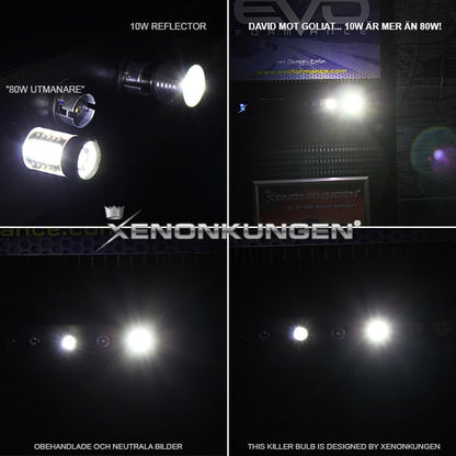 nærbillede af detaljer og materialer på 10 – Pakke BA15S – 1156 Reverse 10W – Xenon King