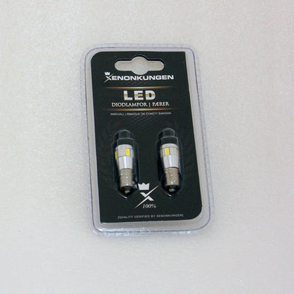 sidebillede, der viser profil og design af 10 stk. – Pakke BAX9S – H6W LED 12V – Xenon King