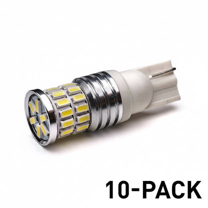 nærbillede af detaljer og materialer på 10 – Pakke T10 – W5W 34SMD LED 6000K – 12V – Xenon King