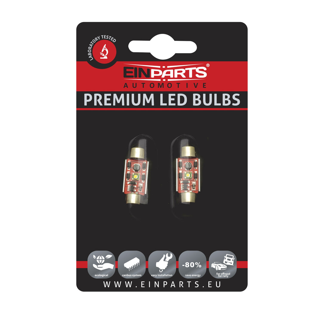 LED-lampa för bil – C5W – SV8.5–8 – 6000K – 1 LED – CREE XB-D – 2-pack