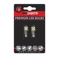 LED-lampa för bil – W5W – W2,1x9,5d – 3000K – 24 LED – SMD 4014 – 2-pack
