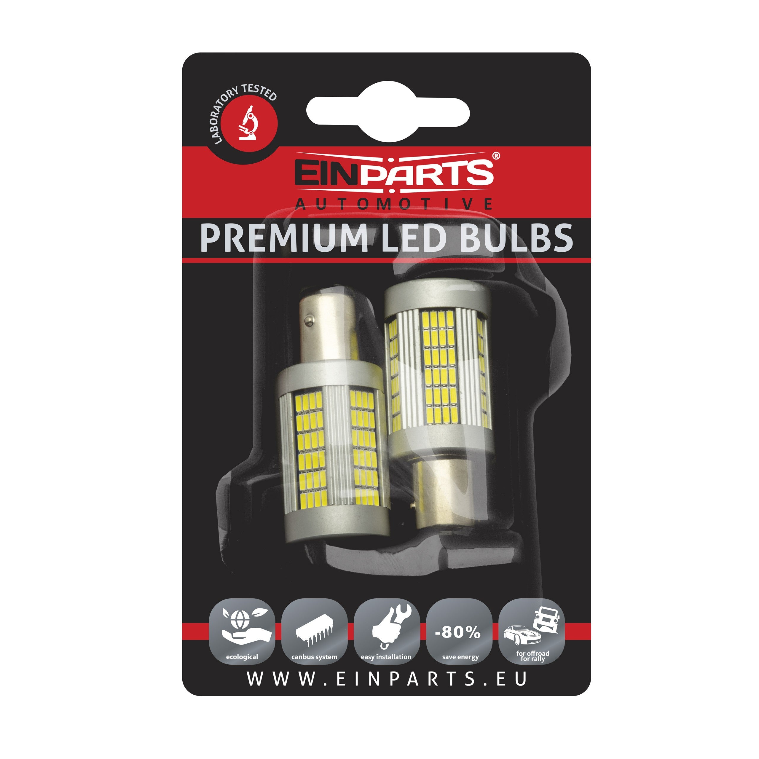 LED-lampa för bil – P21/5W – BAY15d – 6000K – 135 LED – SMD 2016 – 2-pack
