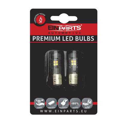 LED-lampa för bil – P21/5W – BAY15d – 16 LED – SMD 3030 – 2-pack