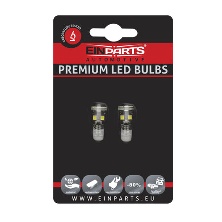 LED-lampa för bil – W5W – W2,1x9,5d – 6000K – 13 LED – SMD 2835 – 2-pack