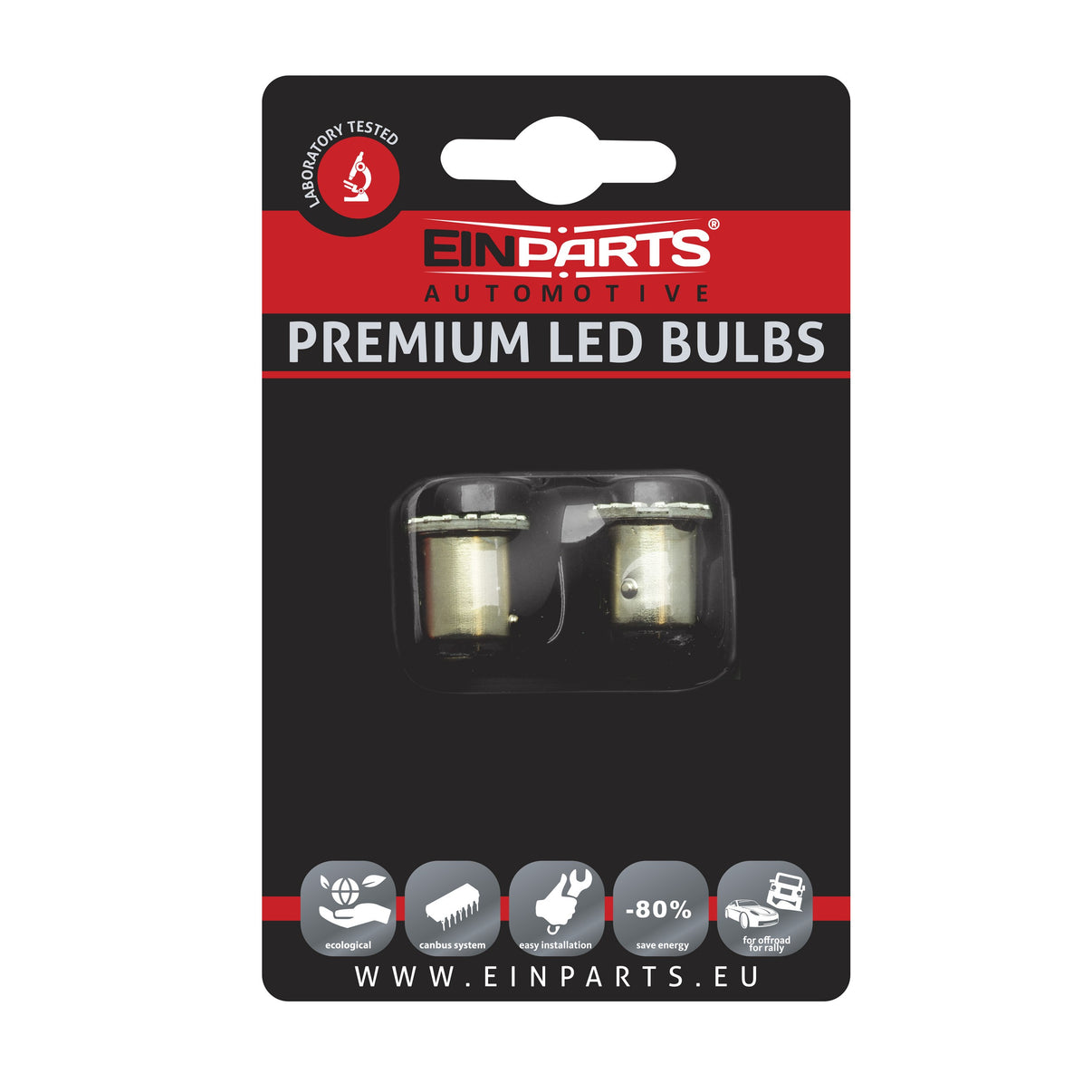 LED-lampa för bil – P21/5W – BAY15d – 6000K – 38 LED – SMD 4014 – 2-pack