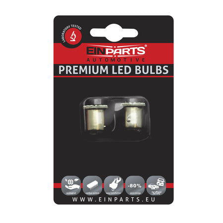 LED-lampa för bil – P21/5W – BAY15d – 6000K – 38 LED – SMD 4014 – 2-pack