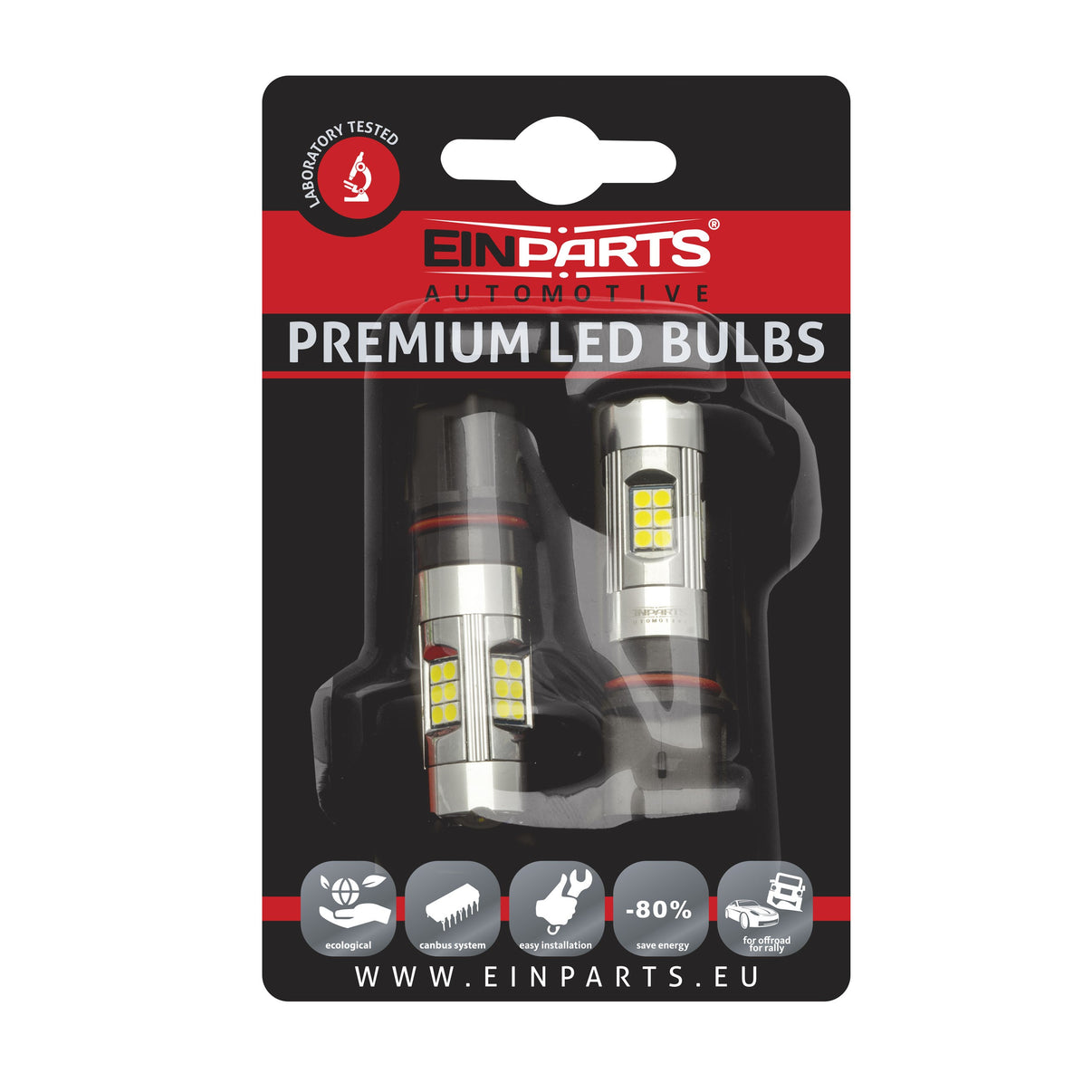 LED-lampa för bil – PSX26W – PG18.5D-3 – 6000K – 27 LED – SMD 3030 – 2-pack