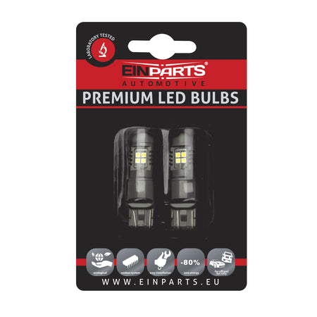 LED-lampa för bil – W2,1x9,5d1/5W – W3x16q – 1700–1800K/ 6000K – 16 LED