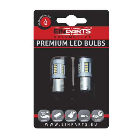 LED-lampa för bil – P21/5W – BAY15d – 6000K – 30 LED – SMD 4014 – 2-pack