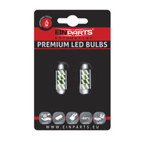 LED-lampa för bil – C5W/ C10W – SV8.5–8 – 6000K – 8 LED – SMD 7020 – 2-pack