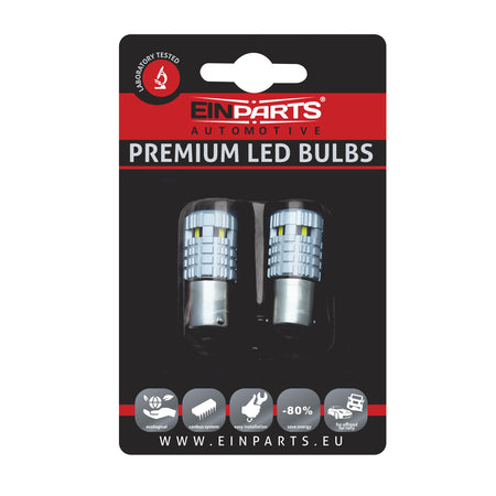 LED-lampa för bil – P21W – BA15S – 6000K – 6 LED – SMD 1860 – 2-pack