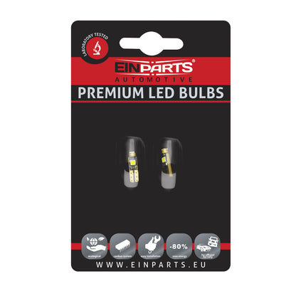 LED-lampa för bil – T5 – G9 – 6000K – 3 LED – SMD 3030 – 2-pack