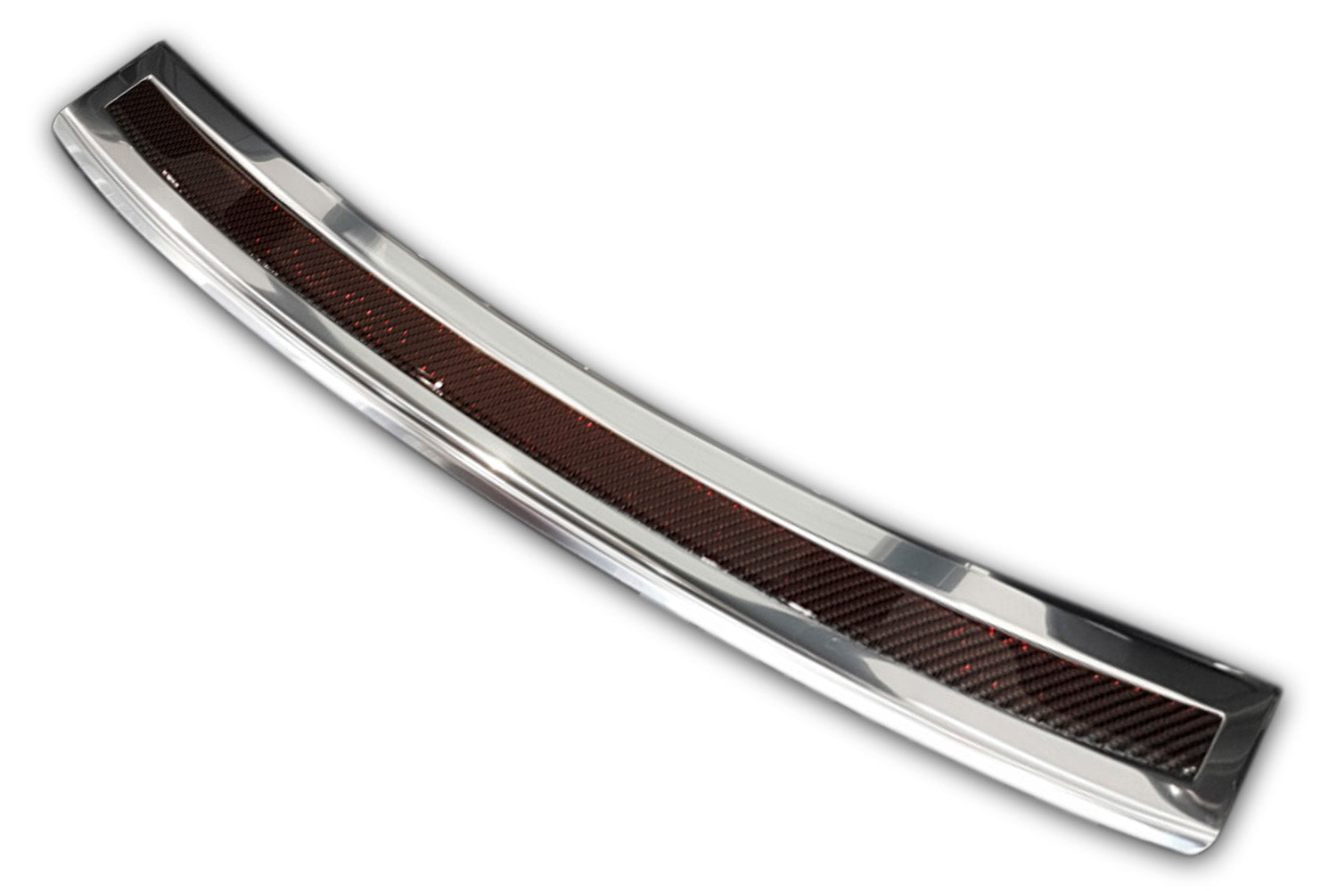 Lastskydd BMW 5 F11 touring 2010–2013, facelift 2013–2017 – Spegelblank steel, Röd&Svart Kolfiber