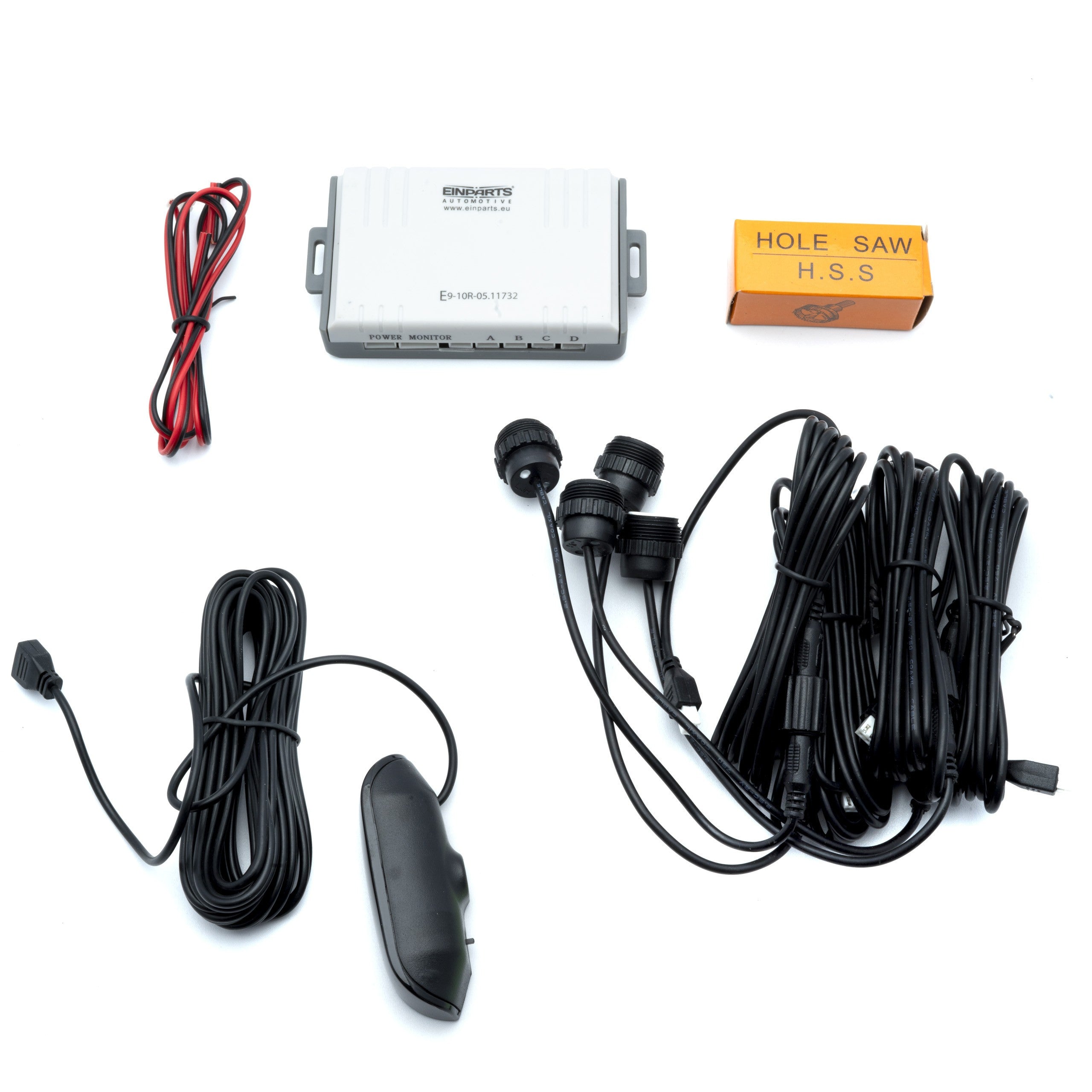 Parkeringssensor med display – Silver – ultraljudssensor – 4 sensorer – 4x 2,5 m