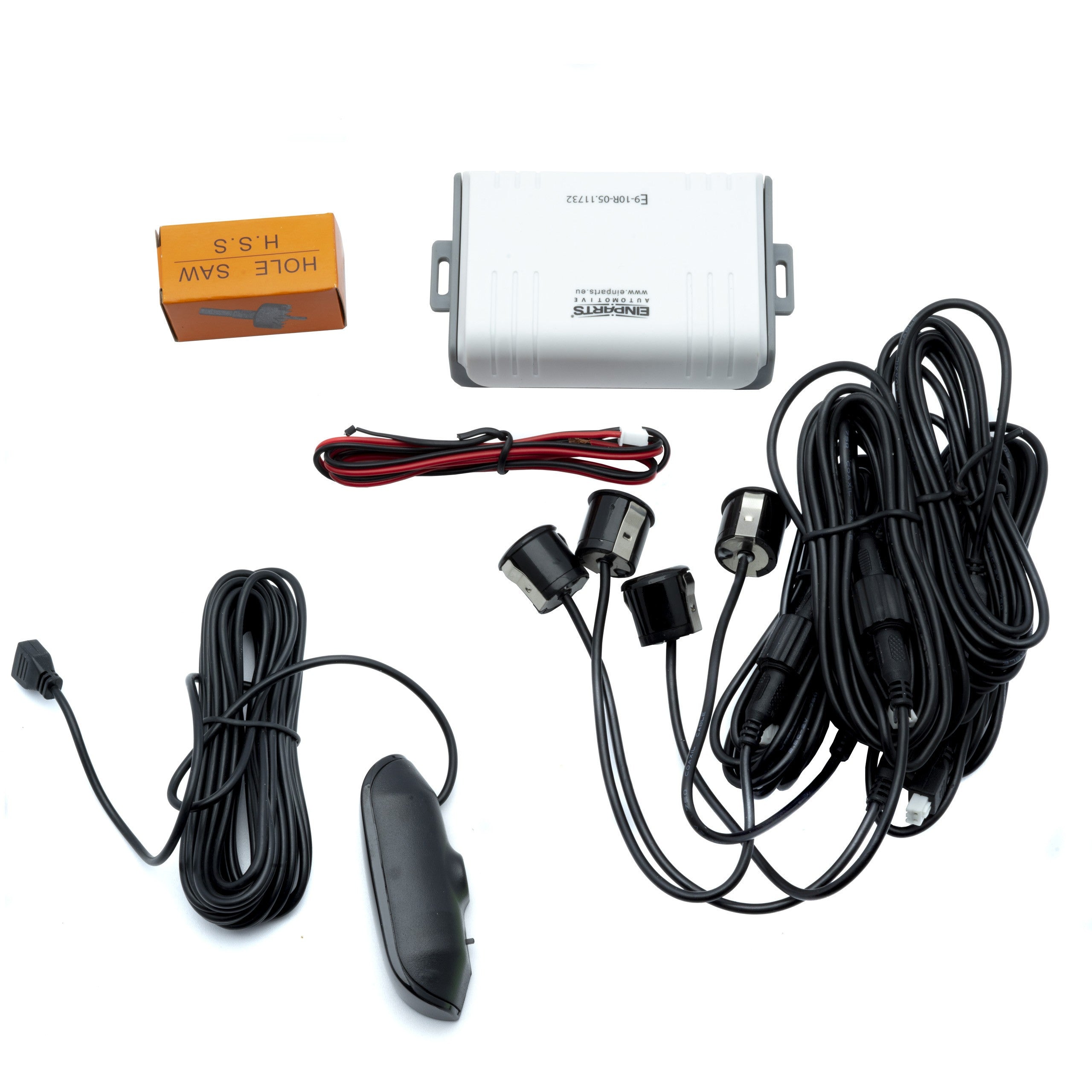 Parkeringssensor med display – Svart – ultraljudssensor – 4 sensorer – 4x 2,5 m