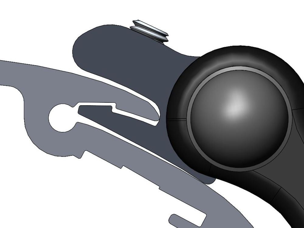 Lazer fäste för mittmontering Linear (Rostfritt stål) – produktvy från sidan | Lazer