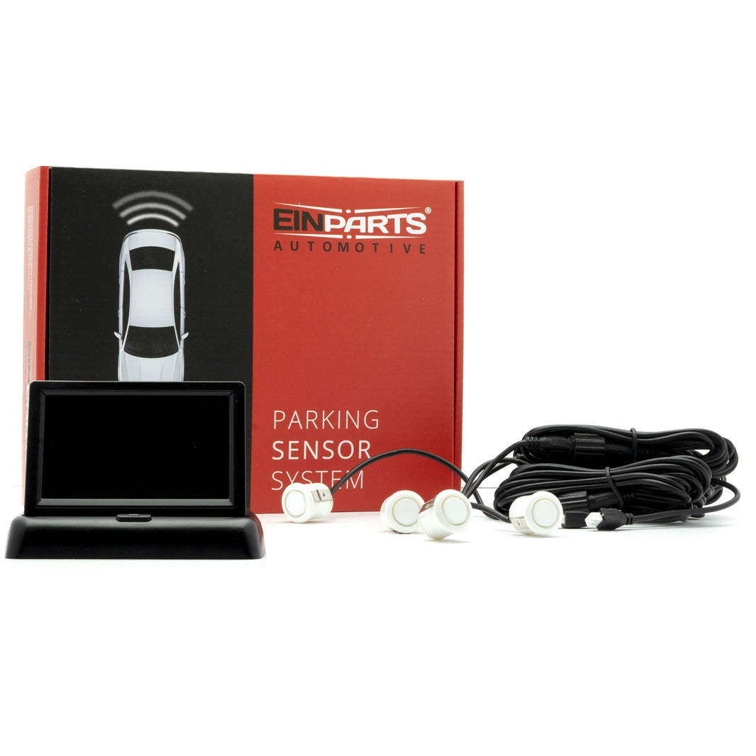 Parkeringssystem med kamera – Vit – 9V - 16V – ultraljudssensor