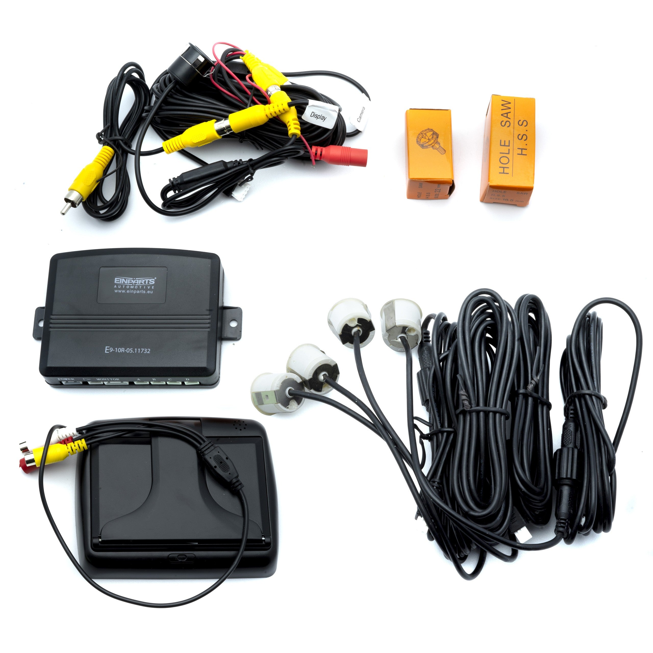 Parkeringssystem med kamera – Vit – 9V - 16V – ultraljudssensor