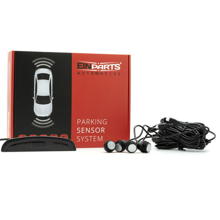 Parkeringssensor med display – Silver – ultraljudssensor – 4 sensorer – 4x 2,5 m