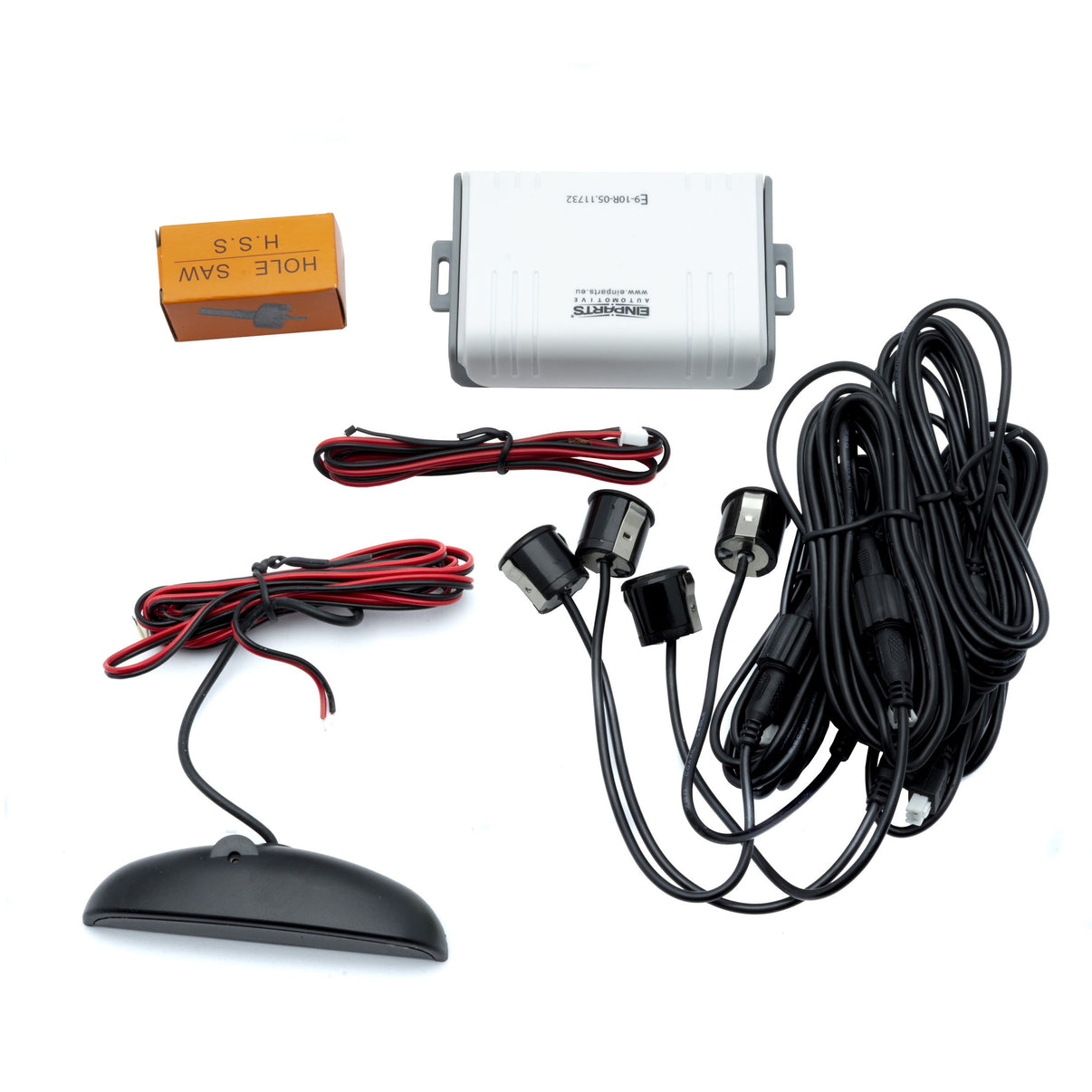 Parkeringssensor med display – Svart – ultraljudssensor – 4 sensorer – 4x 2,5 m