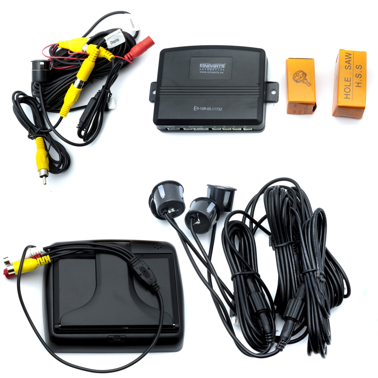 Parkeringssystem med kamera – Grafit – 9V - 16V – ultraljudssensor