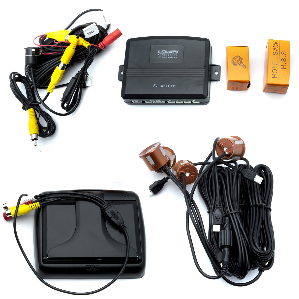 Parkeringssystem med kamera – Koppar – 9V - 16V – ultraljudssensor