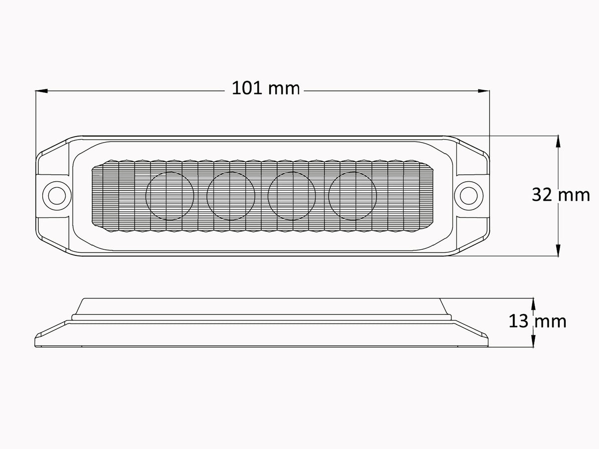 BriodLights Backlampa mini platt – produktvy från sidan | Briodlights