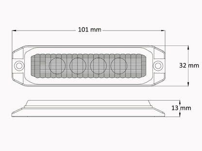 BriodLights Backlampa mini platt – produktvy från sidan | Briodlights