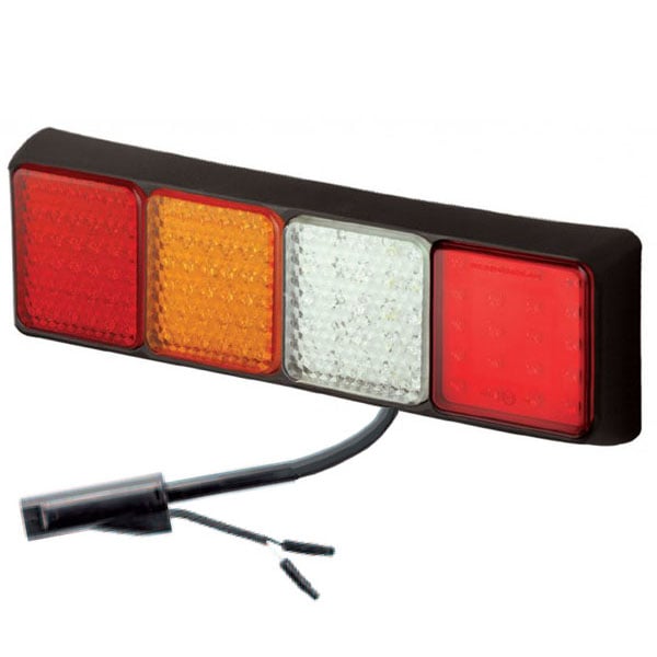 produktbild framifrån visande Baklampa 80BF 1.8M Vänster 6PIN Röd – LEA