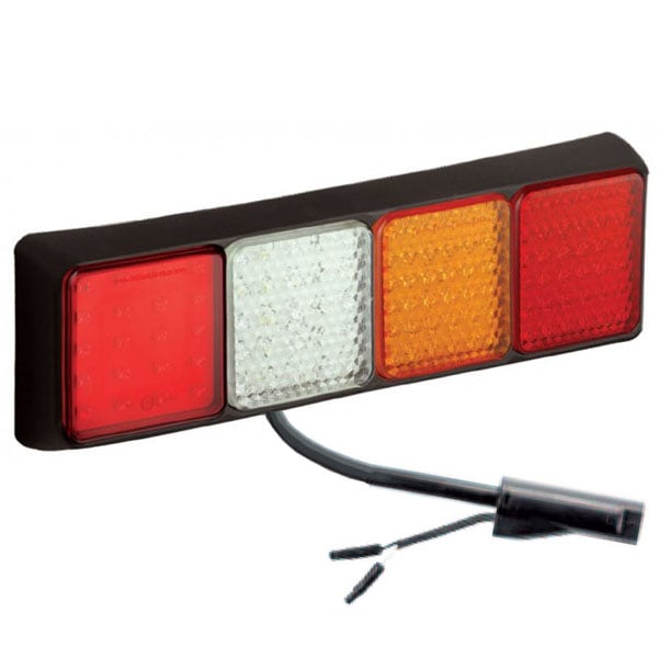 produktbild framifrån visande Baklampa 80BF 1.8M Höger 6PIN Röd – LEA