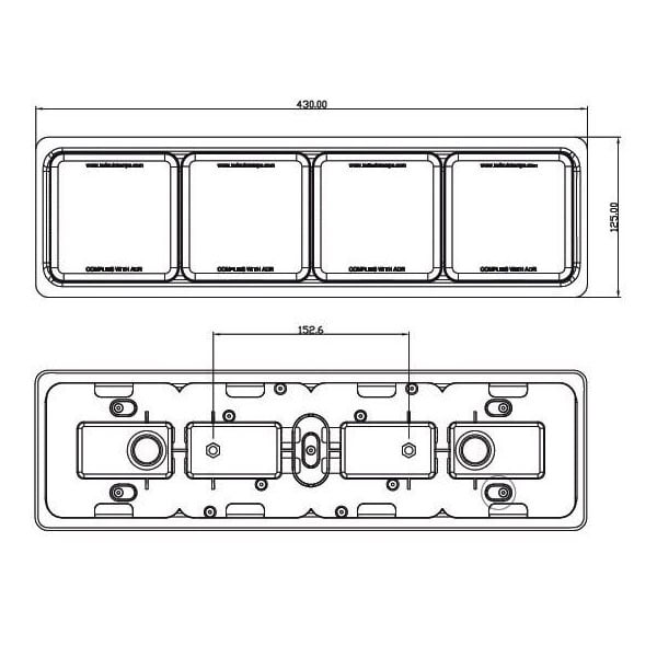 närbild på detaljer och material av Baklampa 80BF 2.4M Vänster 6PIN Röd – LEA