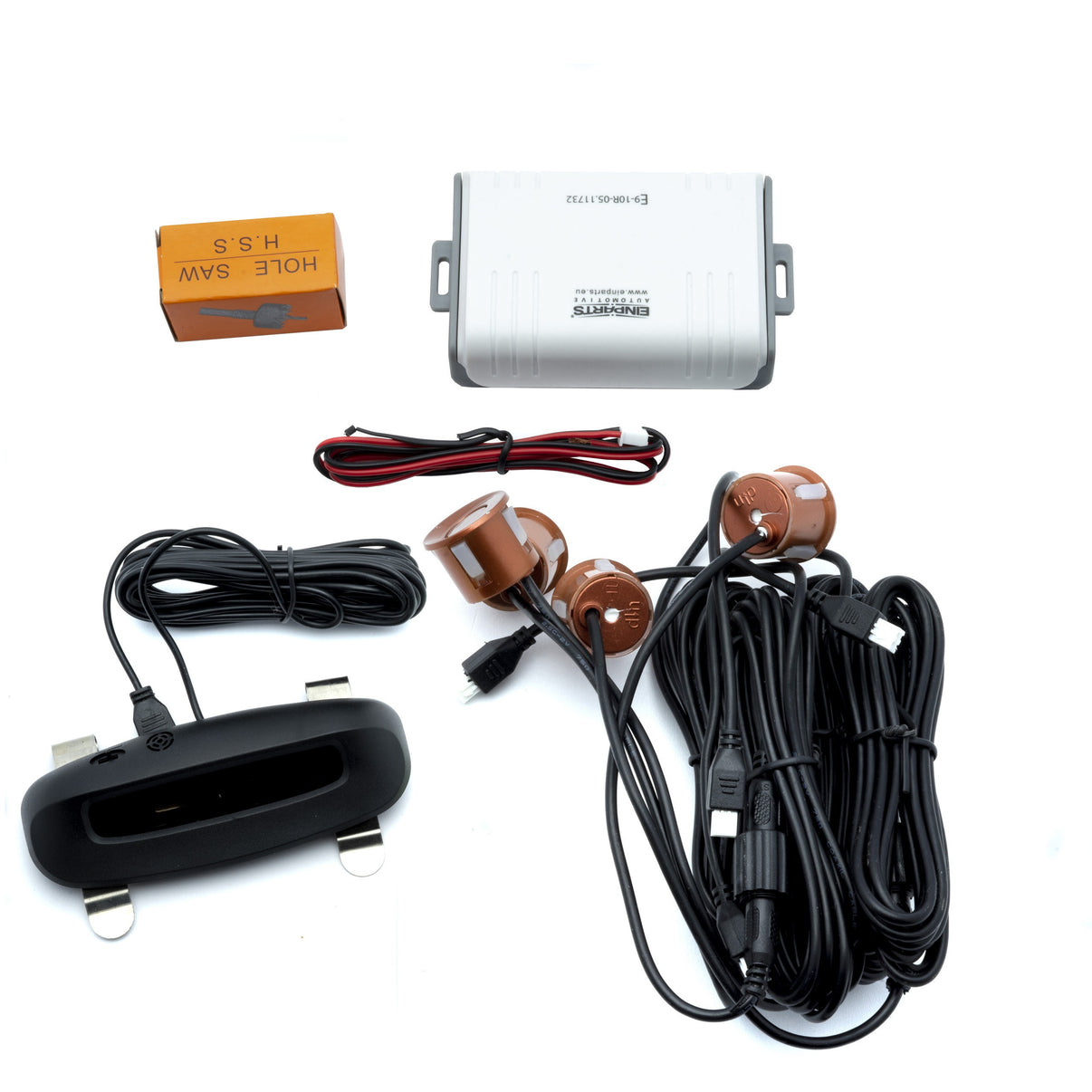 Parkeringssensor med display – Koppar – ultraljudssensor – 4 sensorer – 4x 2,5 m