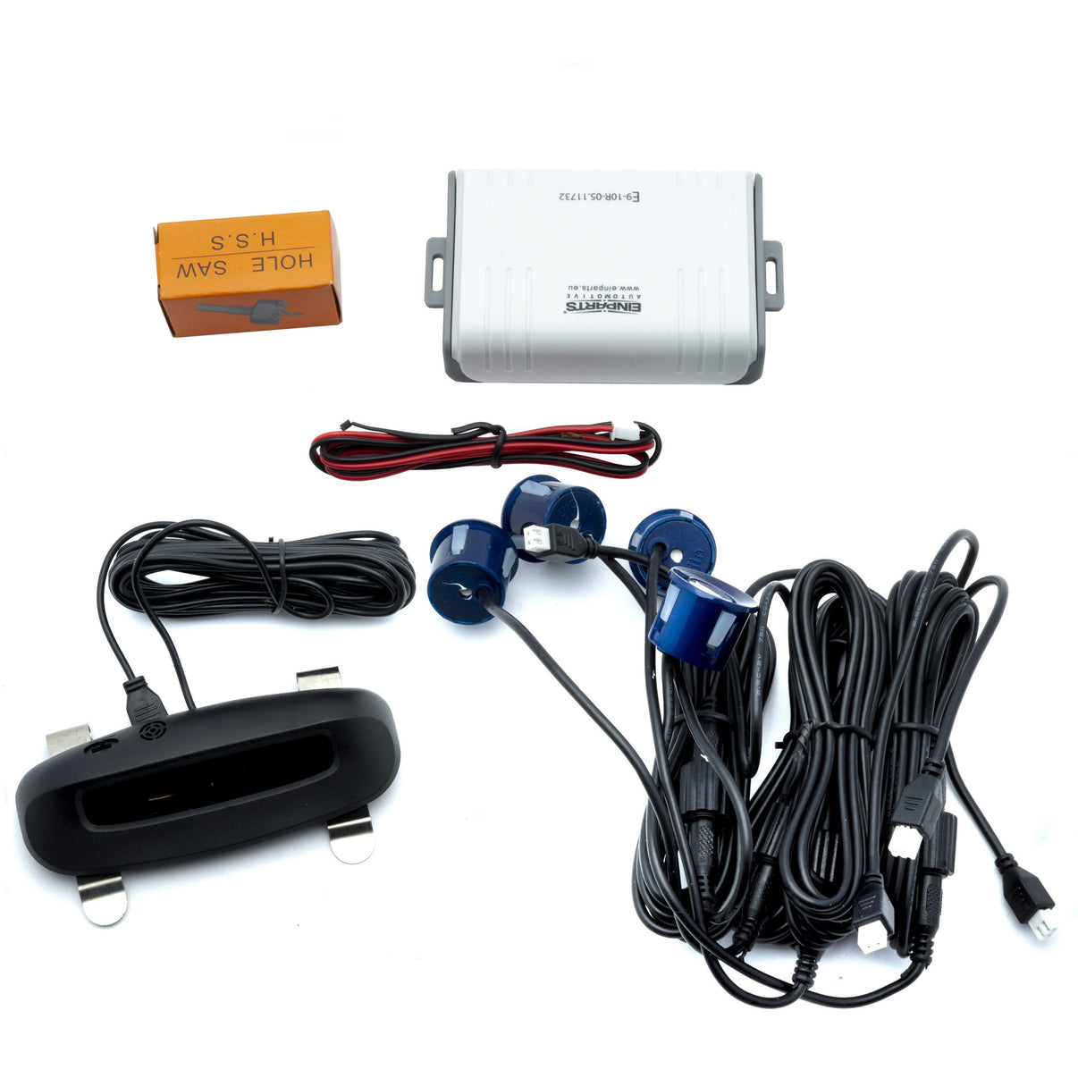 Parkeringssensor med display – Indigoblå – ultraljudssensor – 4 sensorer