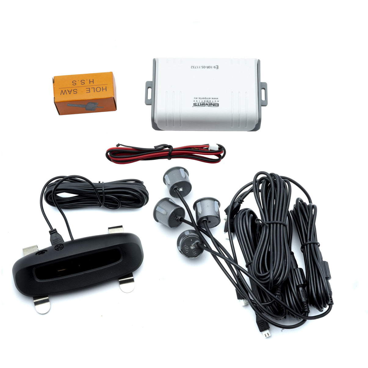 Parkeringssensor med display – Grå – ultraljudssensor – 4 sensorer – 4x 2,5 m