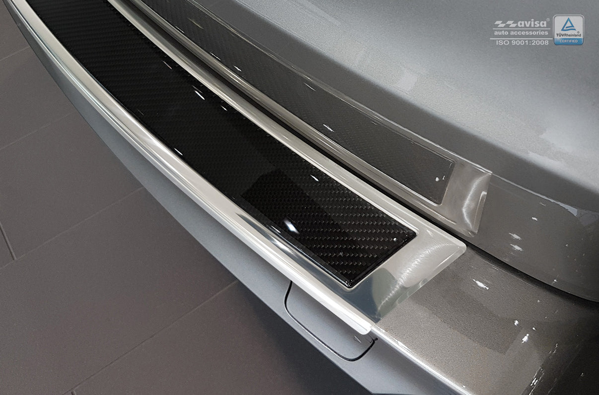 Lastskydd BMW X5 F15 2013+ – Spegelpolerat silver, Svart Kolfiber – detaljbild 2