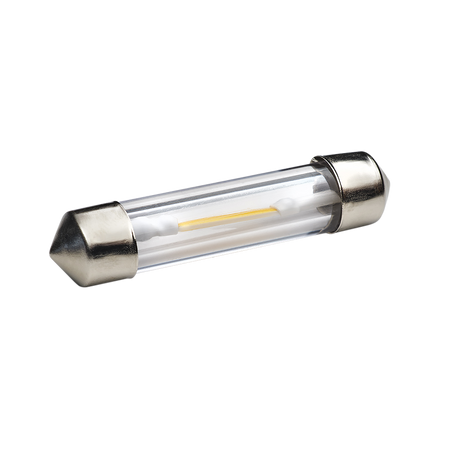 produktbillede forfra viser 41mm – C5W LED Filament – Carlevel