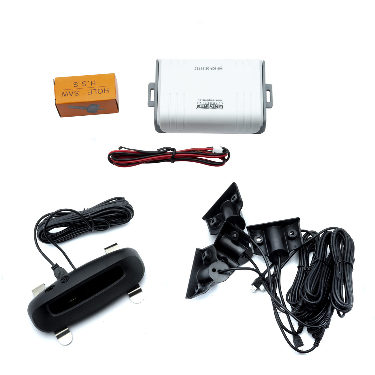 Parkeringssensor med display – Svart – ultraljudssensor – 4 sensorer – 4x 2,5 m