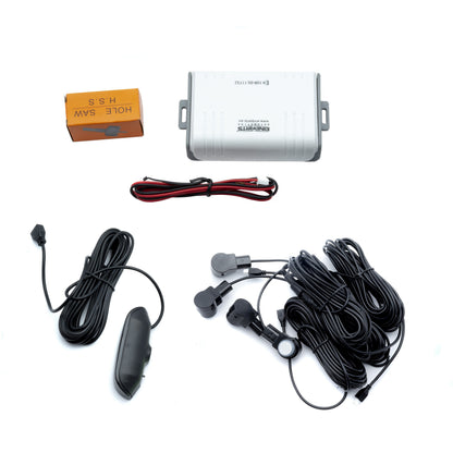 Parkeringssensor med display – Silver – ultraljudssensor – 4 sensorer – 4x 2,5 m