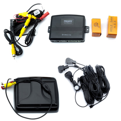 Parkeringssystem med kamera – Silver – 9V - 16V – ultraljudssensor