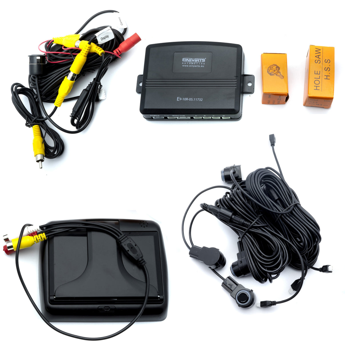 Parkeringssystem med kamera – Svart – 9V - 16V – ultraljudssensor