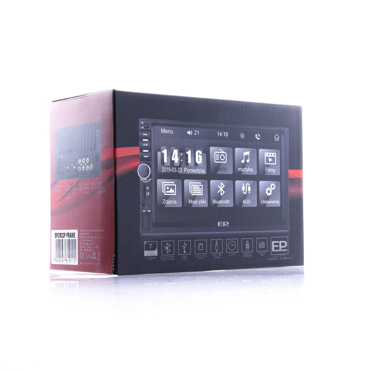 2-DIN-bilstereo – Svart – 9V - 16V