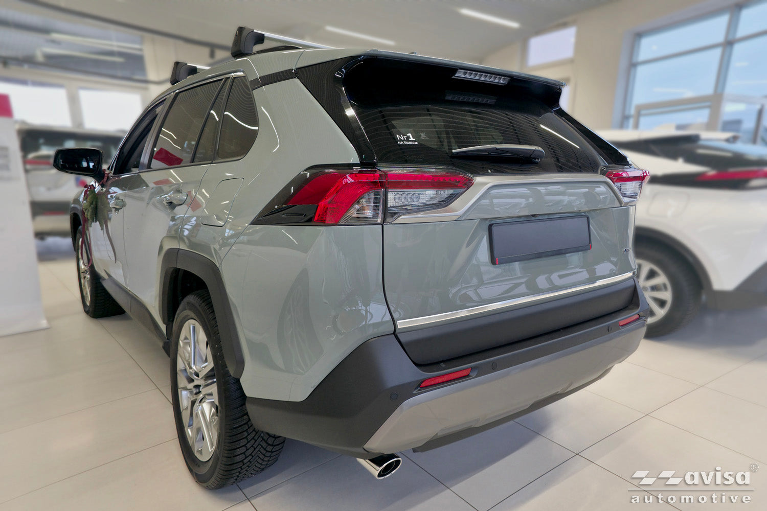 Bakluckelist Toyota RAV4 V generation/ Hybrid 2018+ ( fits version PHEV GR ) – Silver satin – detaljbild 2