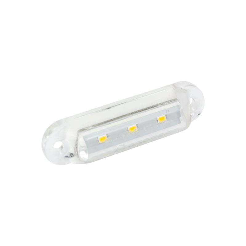 sidebillede, der viser profil og design af 12V frontmarkeringslys 16W12 (2 – pakke) 58x16mm – LEA