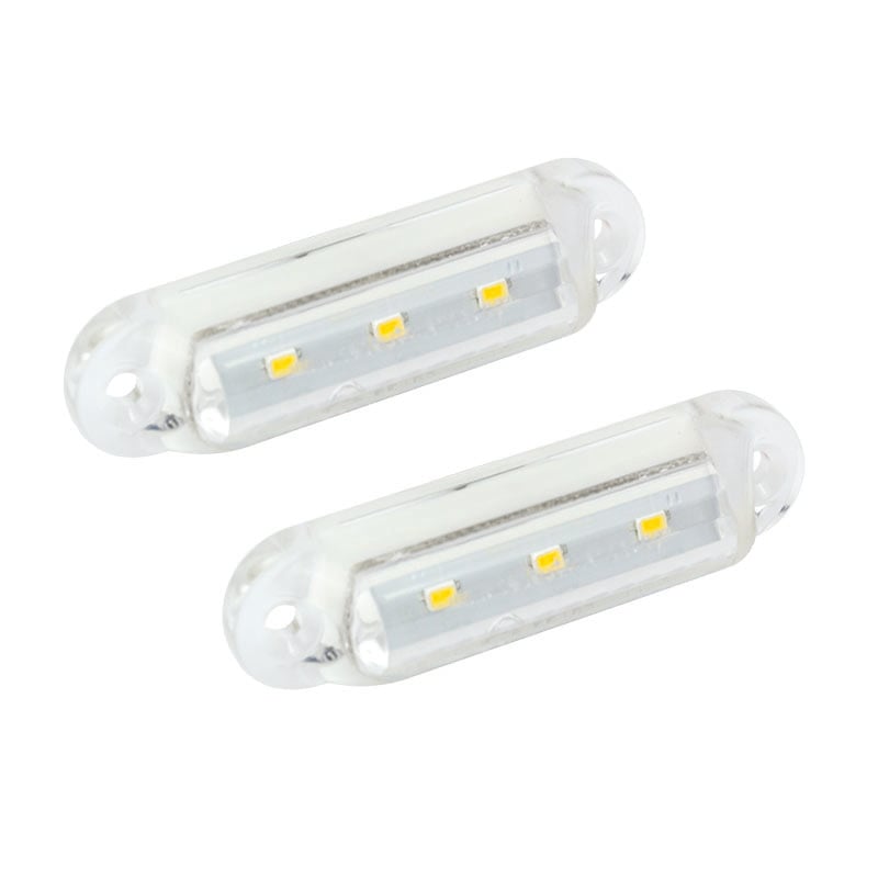 produktbillede forfra viser 12V frontmarkeringslys 16W12 (2 – pakke) 58x16mm – LEA
