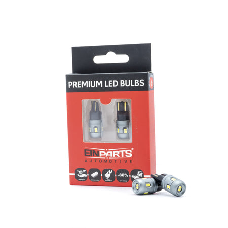 LED-lampa för bil – W5W – W2,1x9,5d – 6000K – 12 LED – SMD 2016 – 2-pack