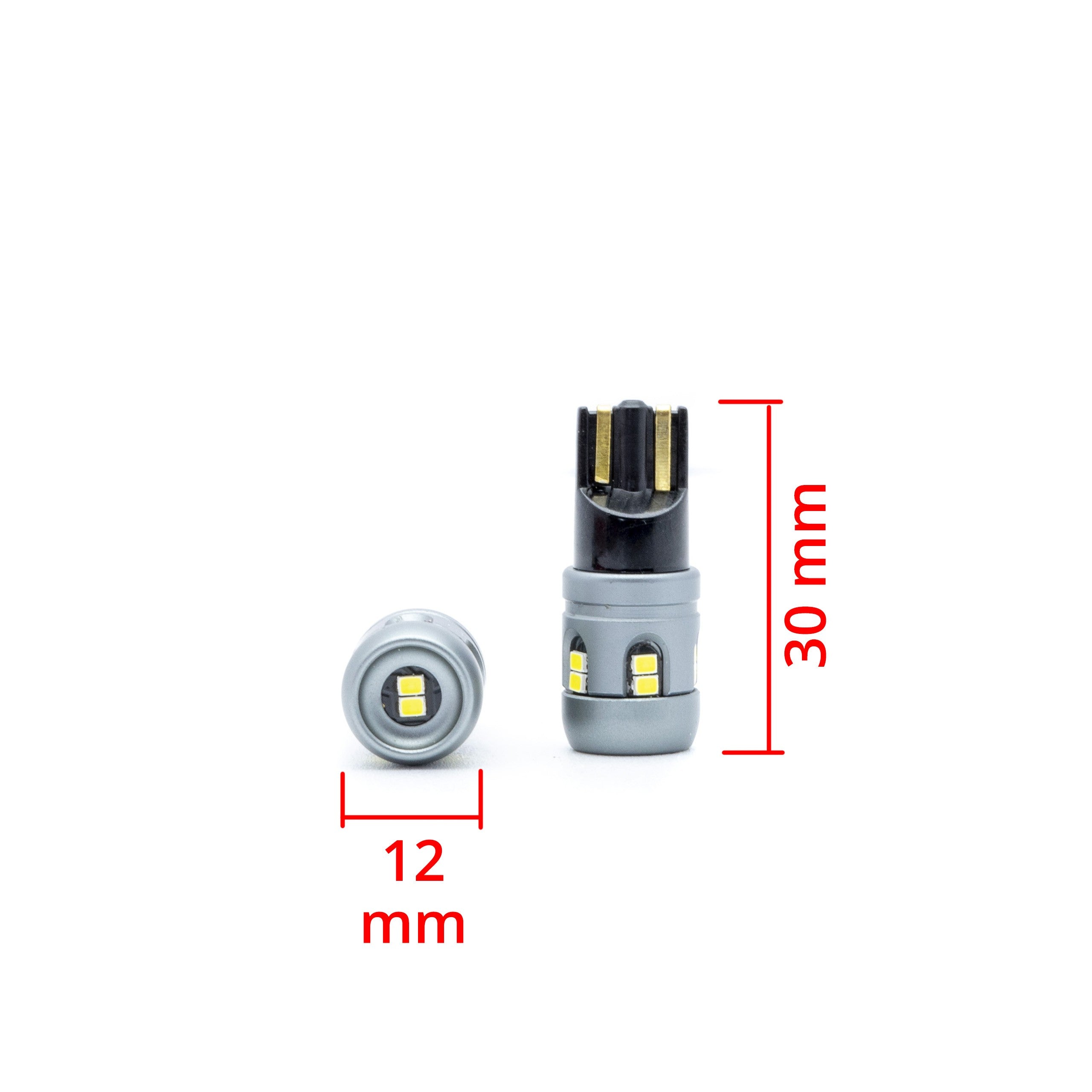 LED-lampa för bil – W5W – W2,1x9,5d – 6000K – 12 LED – SMD 2016 – 2-pack