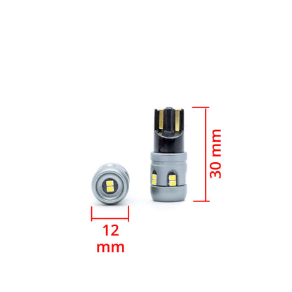 LED-lampa för bil – W5W – W2,1x9,5d – 6000K – 12 LED – SMD 2016 – 2-pack