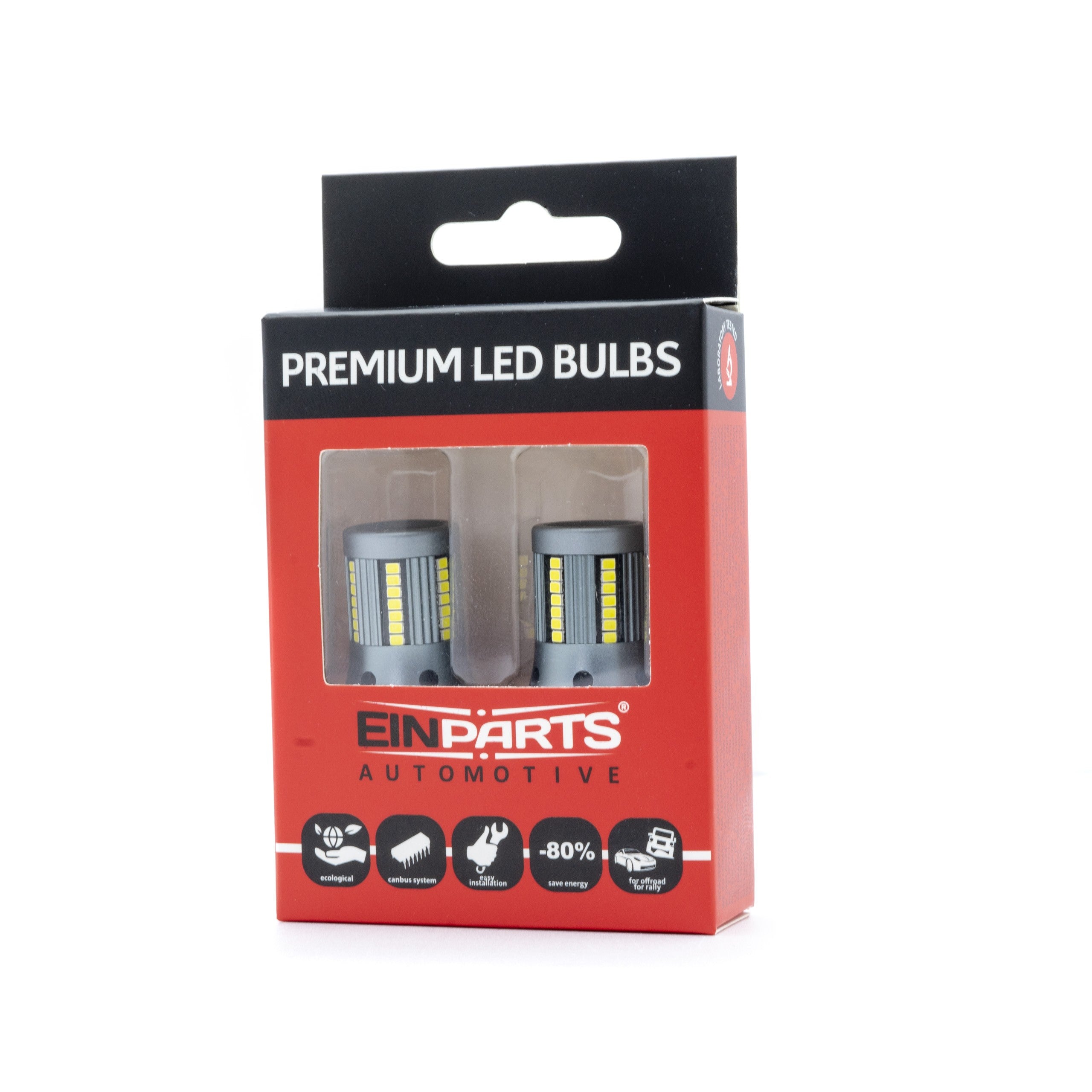 LED-lampa för bil – P21W – BA15S – 6000K – 66 LED – SMD 2016 – 2-pack