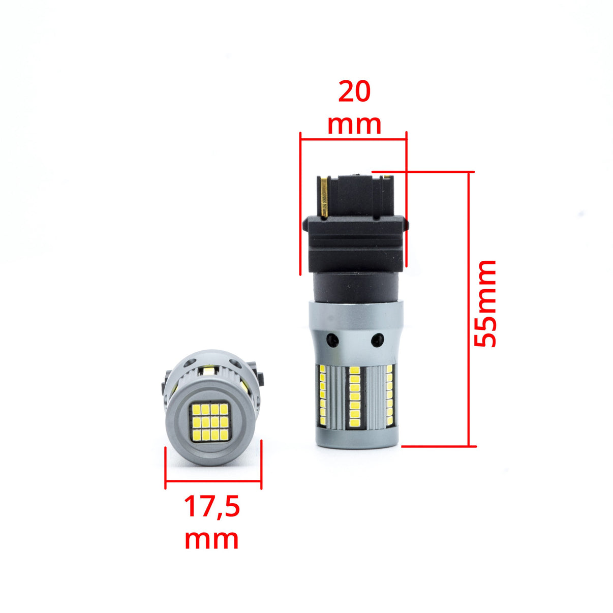 LED-lampa för bil – P27W – W2,1x9,5d,5x16q – 6000K – 66 LED – SMD 2016 – 2-pack